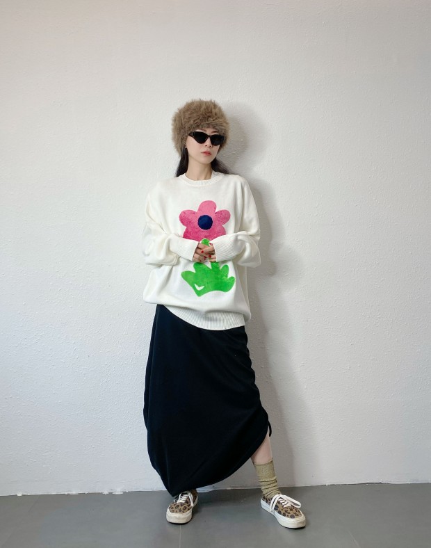 White Floral Knit #241242